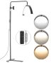 LED grīdas lampa skropstu pieaudzēšanai, 26 collas, ar tālvadības pulti un tālruņa turētāju