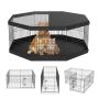 Metal folding dog playpen, 61 cm, 8 panels