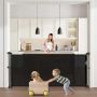 Retractable black gate for children, pets, 870-1800 mm