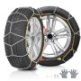 Winter tire chains, manganese steel, silver, set of 2