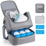 Portable Breast Pump Feeding Bag with Ice Pack, Gray