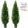 2 pcs. artificial cedar leaves, 152.4 cm, UV protection, for indoor and outdoor use