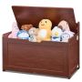 Wooden children's toy chest with lid, cherry color, 33x18x24 cm