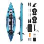 Double inflatable kayak with PVC bottom, 318 kg capacity, for fishing and camping