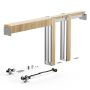 Pocket door frame set 610-914 mm wide, wood and galvanized steel, double-sided soft closing