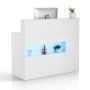 Reception desk white, 2 drawers, LED lighting, with sockets, 47x18x39 inches