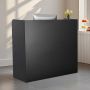 Reception desk with lockable drawer, black, 47x19x39 inches