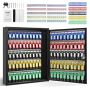 Key cabinet with adjustable holders, steel, 100 places, with labels and cards