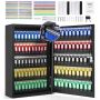 Key cabinet for 200 keys made of steel with lock and labels