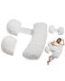 Adjustable pregnancy pillow with washable cover for abdominal and back support
