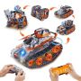 RC STEM konstruktora komplekts bērniem, 5 vienā, 554 detaļas, automašīna, robots, tanks, Rubika kubs, sniega tīrītājs