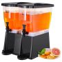Beverage dispenser 3 gallon, 2 compartments, plastic with stand and tap cover