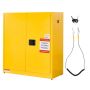 Fireproof flammable storage cabinet, 109x46x118 cm, galvanized steel, yellow