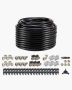 Air compressor line kit, 200 ft hdpe-aluminum, black