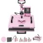 Heat press 30.5x38.1 cm 8 in 1 pink t-shirts