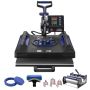 Heat press machine 8in1, 38x38 cm, black and blue t-shirts