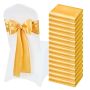 Satin Chair Sashes, 50 pcs, Gold, 7 x 108 inches, Wedding Decoration