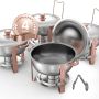 Buffet cutlery set with 4 pans, stainless steel, rose gold