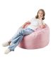 Pink round 3-foot pouf with removable cover, velvet