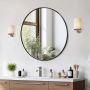 Wall-mounted makeup mirror, 30 inches, aluminum frame, scratch-resistant