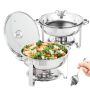 Set of 2 round marmites with 3.8 L pan, glass lid and fuel holder