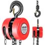 Manual chain hoist, 1 t, galvanized G70 chain, 3 m lifting height, red