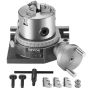 Milling rotary table 100 mm with 3-jaw chuck, M10 T-bolts