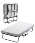 Double folding bed with metal frame and 13 cm viscoelastic mattress, 97x193 cm