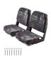 Low-back boat seat, foldable, 2-seater, camouflage, with sponge and PP frame