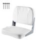 Folding boat seat with backrest, white, PVC, aluminum
