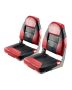 Folding boat seat with high backrest, PVC, black-red