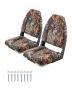 Folding boat seat with high backrest, camouflage, 2 pcs.