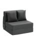 3-in-1 Folding Sofa Bed with Cushions, Dark Grey, Single