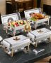 Buffet cutlery set with 4 pans, stainless steel, 8 L