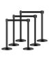 Black carbon steel post with retractable strap, 6 pcs. for barrier
