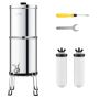 Water filtration system with 2 ceramic filters, 304 steel, 2.25 g
