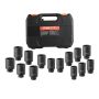 Axle nut impact socket set 14 pieces, CR-V, 1/2"