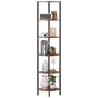 6-tier corner wooden shelf with LED, metal stand
