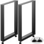 Black steel table leg set, 28x23 inches, 2 pcs.