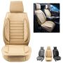 Universal faux leather car seat covers, beige, 2 pcs.