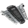 Combination wrench set, 16 pieces, cr-v steel, 8-24 mm, metric, with holder