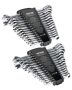 Combination wrench set cr-v steel, 30 pieces, SAE and metric, with holder