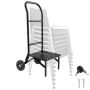 Folding metal chair trolley 10 chairs, 150 kg capacity, black