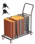 Folding metal chair trolley, 25 pcs., black