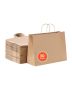 Kraft paper bags with handles, 16x6x12 cm, 50 pcs., brown, reusable