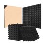 Akustiskās putu plāksnes, pašlīmējošas, melnas, 12x12x2 collas, 48 ​​gab. iepakojumā