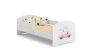 Children's bed Luk with mattress and barrier protection 164 cm x 85 cm x 63 cm, kitten