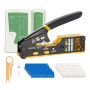 Набор обжимного инструмента VEVOR HT-6088, 50 разъёмов и 50 колпачков, 23 × 12 × 7 см