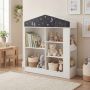 Children's bookshelf, 5 compartments and 4 shelves, 94 × 30 × 102 cm