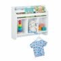 Детская книжная полка Relaxdays 10050662.0, 5 полок и 3 крючка, Белая, 51,5 × 60 × 17,5 см
